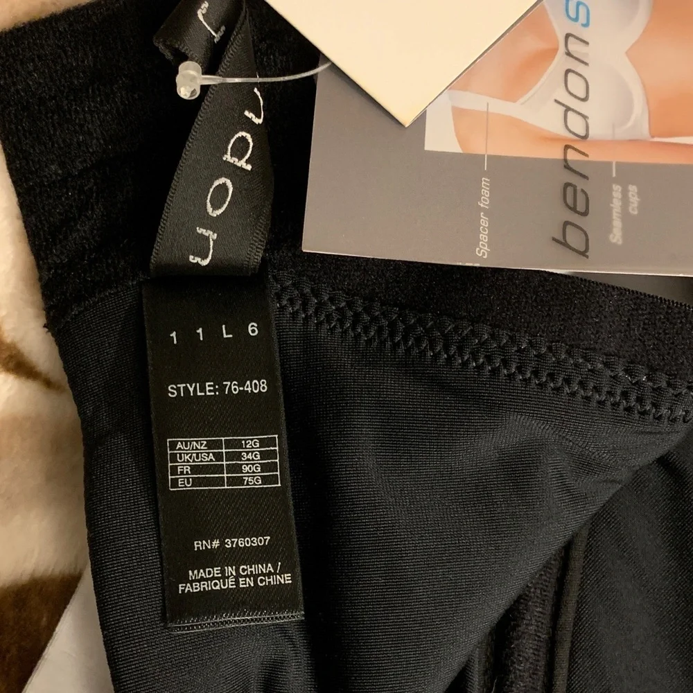 Benson Black Sports Bra NWT size 34G adjustable - Picture 11 of 15